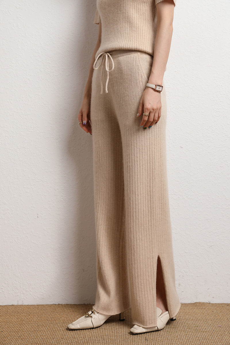 Women's cashmere wide leg pants