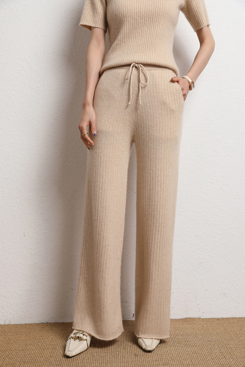 Women's cashmere wide leg pants