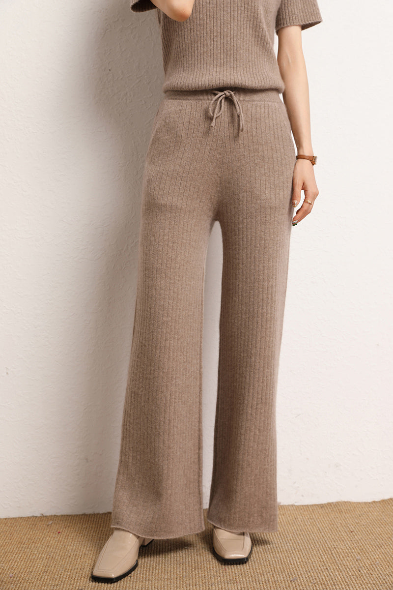 Women's cashmere wide leg pants