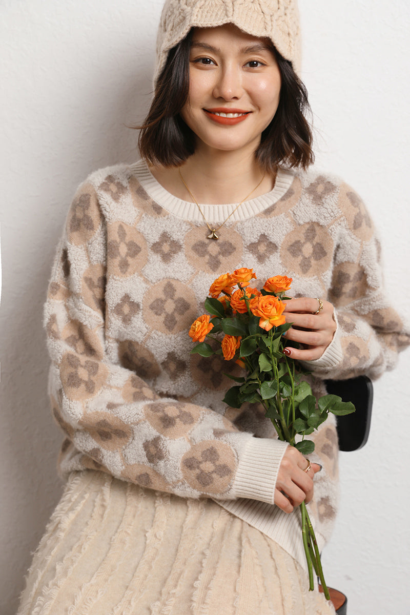 Printed Cashmere Sweater