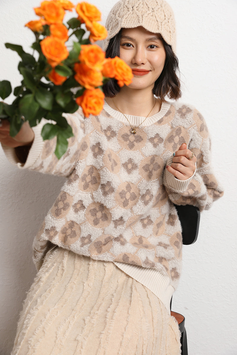 Printed Cashmere Sweater