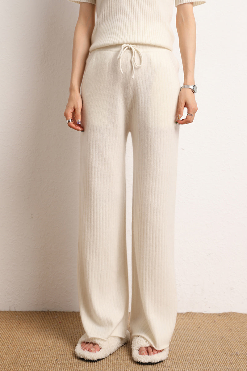 Women's cashmere wide leg pants