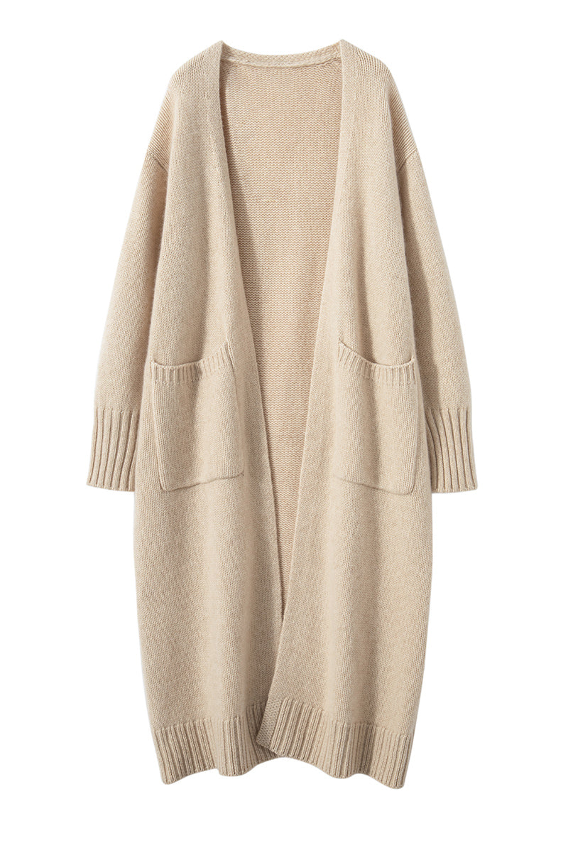 Korean style mid length cashmere cardigan