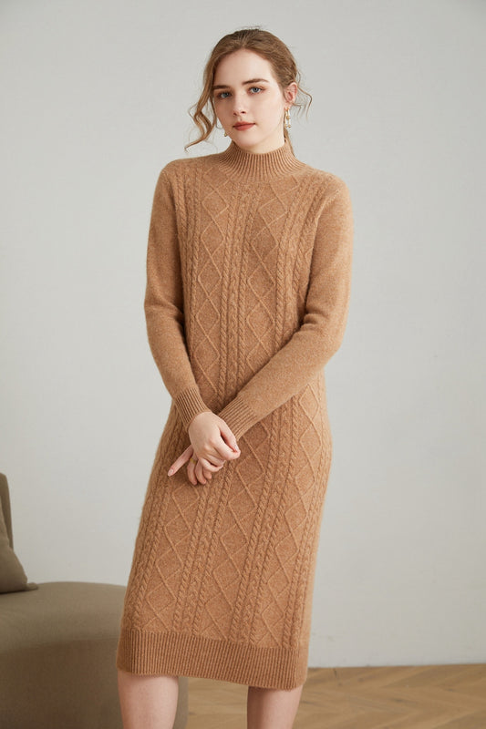 Women's Cashmere Knitted Warm Elegant Dress