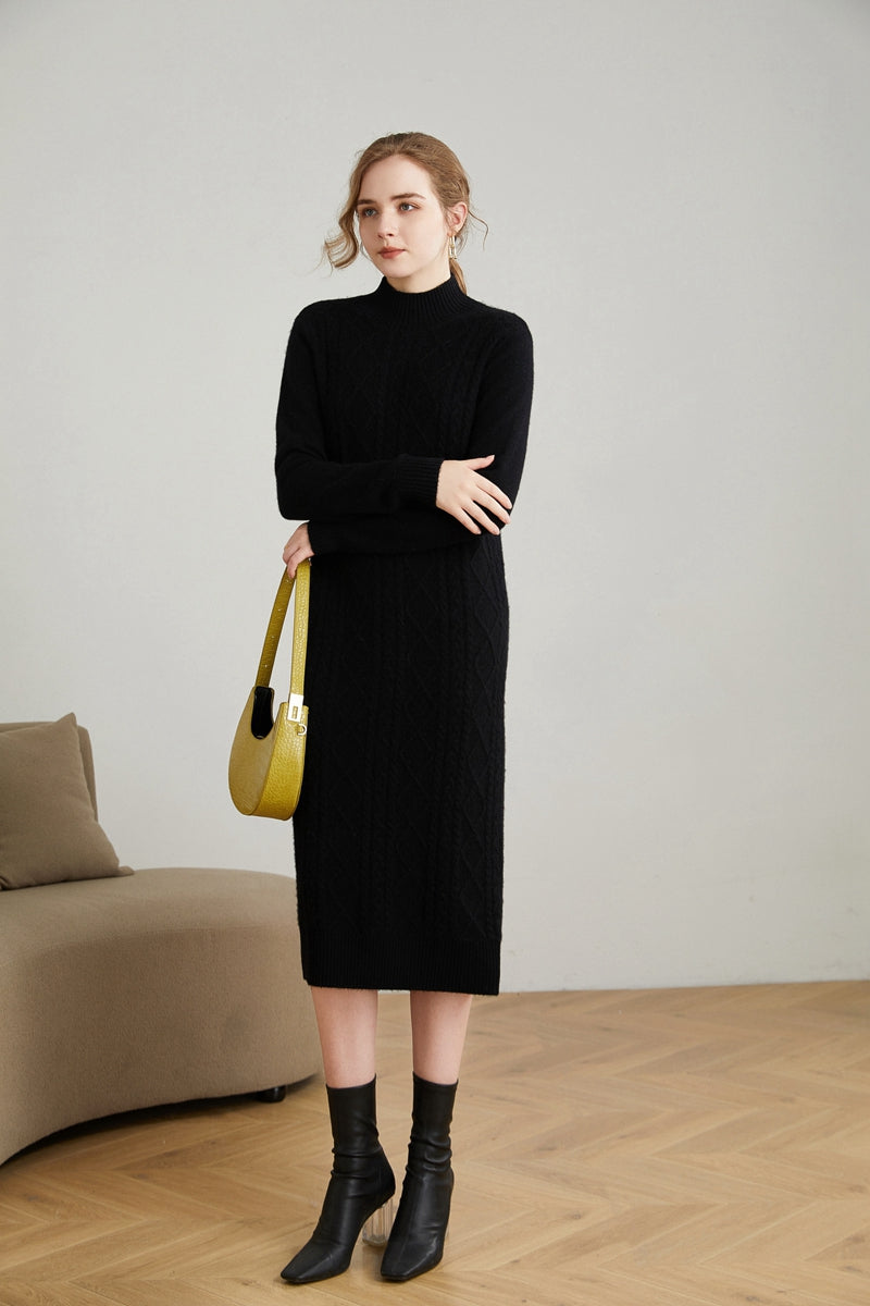 Women's Cashmere Knitted Warm Elegant Dress