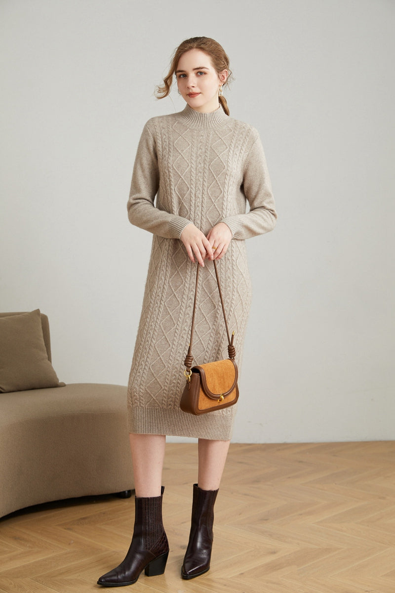 Women's Cashmere Knitted Warm Elegant Dress