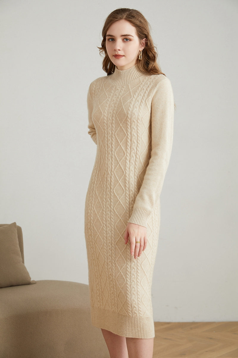 Women's Cashmere Knitted Warm Elegant Dress